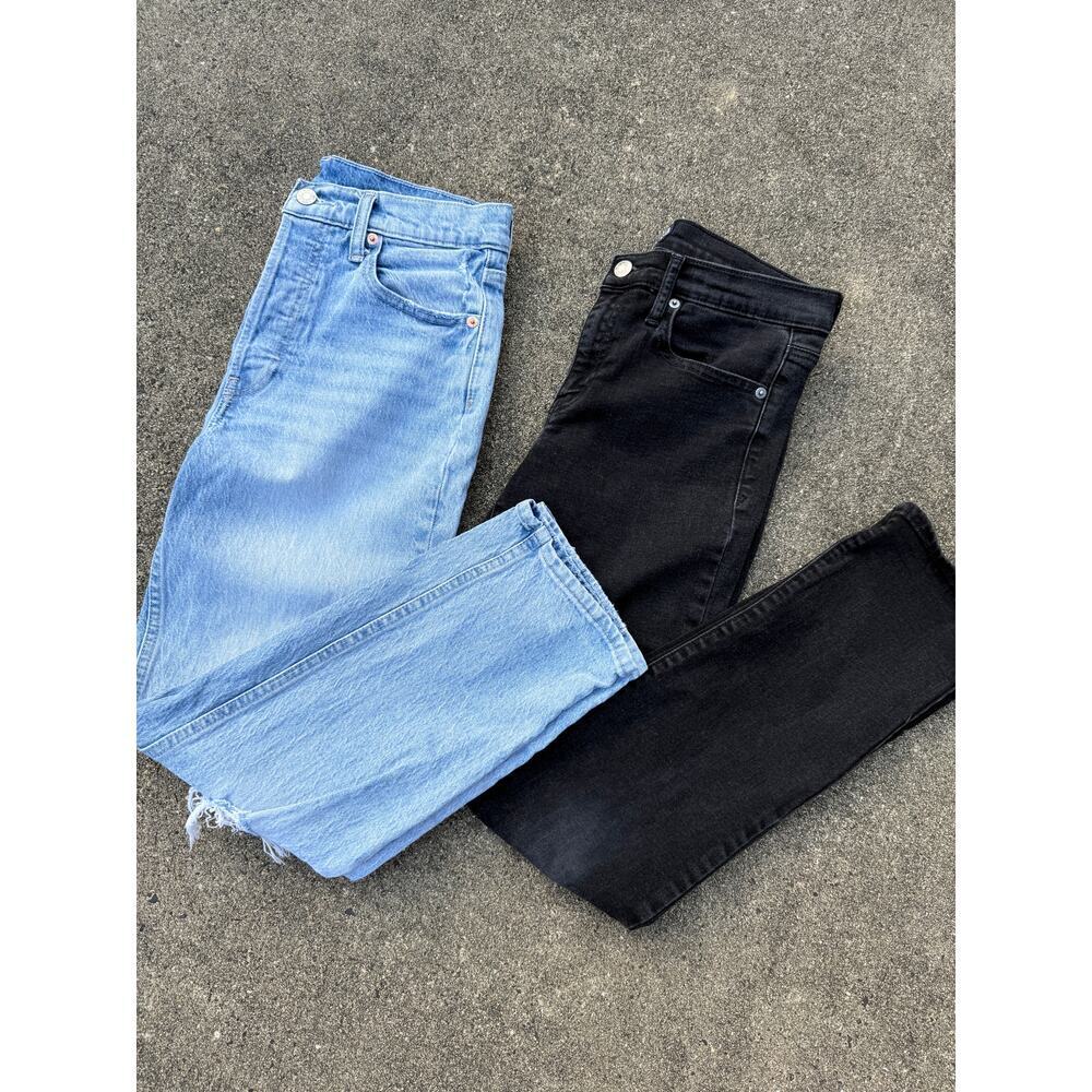 GAP Light Wash & Black High Waisted Straight Leg Jean Bundle Sz. 27/28 - Picture 14 of 14